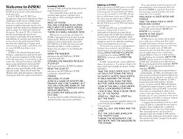 Zork I folio manual pages 4-5